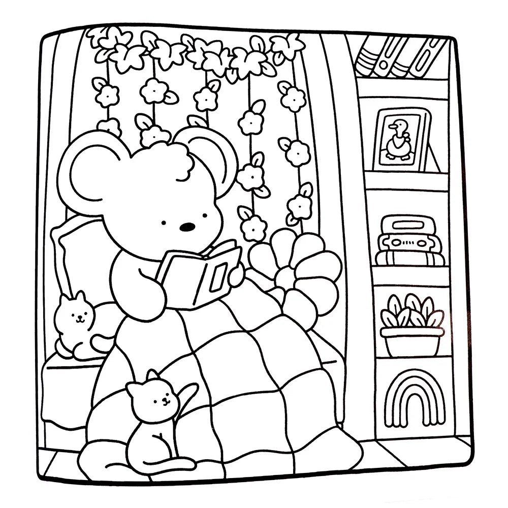 Halloween Coloring Book COZY FRIENDS Coloring Book For Adults And Teens Featuring Adorable Creepy Creatures for Halloween Gifts