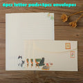 9pcs/set Cartoon Cats Envelopes with Letter Pads Cute Letter Writing Paper Wedding Invitation Cards Postcards Cover Stationery