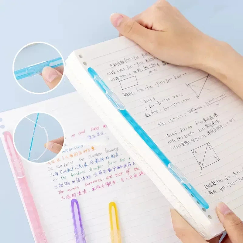 5/10pcs Binding Clips Strip Kawaii 2 Hole Loose Leaf Clips A4 Paper Fasteners DIY Scrapbook File Folder Notebook Accessories