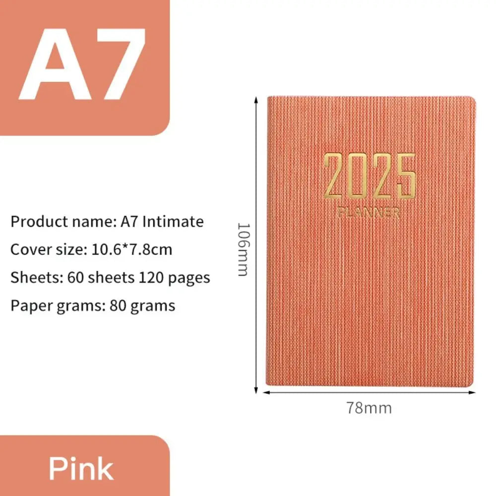 Minimalist A5 2025 Agenda Book with Calendar To Do List A5 Notebook Spanish Morandi Color 2025 Planner Notebook School Office
