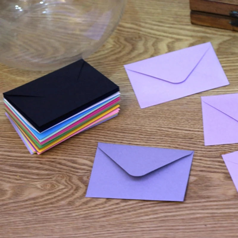 (10 Pieces/Lot) Color Retro Bronzing Mini Envelopes Iridescent Paper Love Letter Invitation Envelope