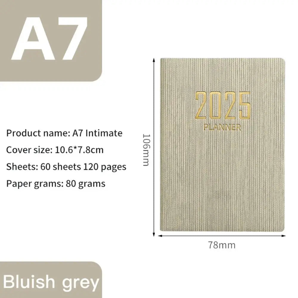 Minimalist A5 2025 Agenda Book with Calendar To Do List A5 Notebook Spanish Morandi Color 2025 Planner Notebook School Office